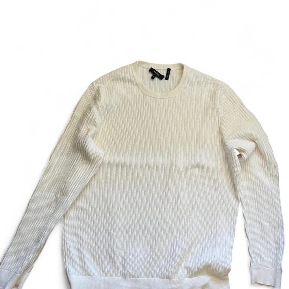 Theory Men's Cream Crewneck Sweater